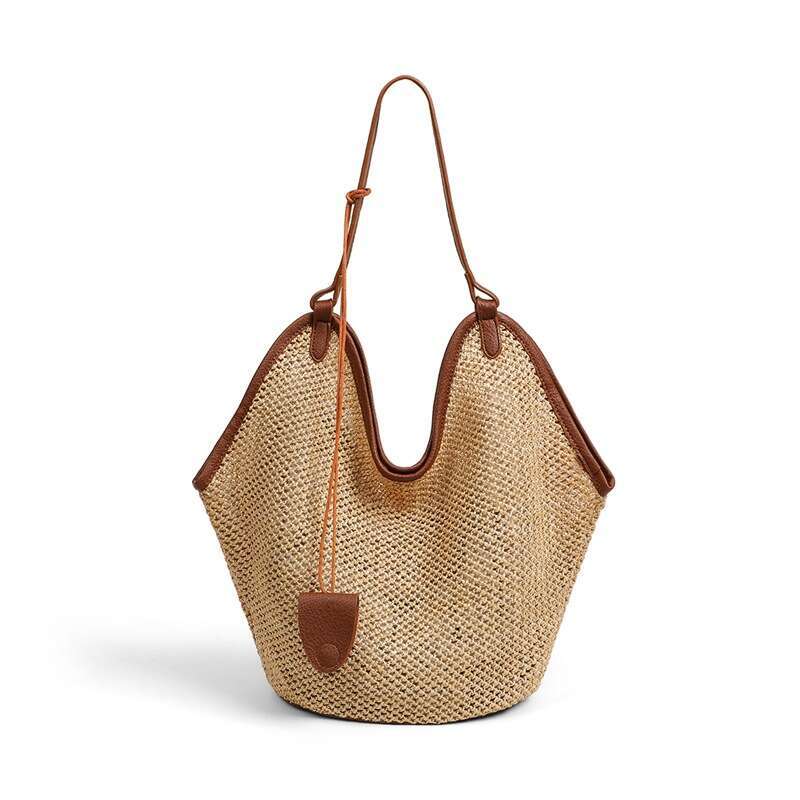 Luxury bag Woven New Women s Summer Single Shoulder Handbag Large Capacity Beach Vacation Tote Bag