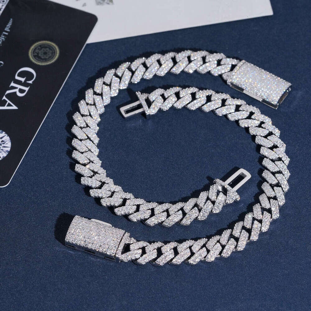 USA Local Stock Iced Out Dia Fast Ship Custom Hip Hop Jewelry Sier VVS Moissanite Shining Cuban Link Bracelet