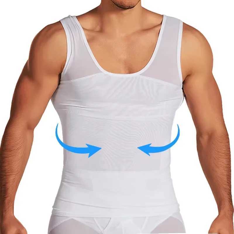 Mens Compression Tummy Control Body Shaper Tank Top Vest Undershirt Tops Shaping Sweatshirt Hide Gynecomastia Chest Shapers W250910