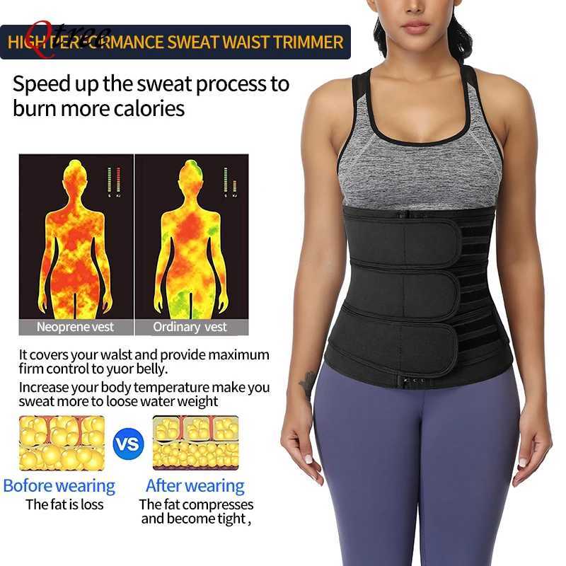 Qtree Body Shapewear Women Waist Corset Belly Cincher Trimmer Weight Loss Slimming Sweat Belt Sauna Strap Tummy Control W250910