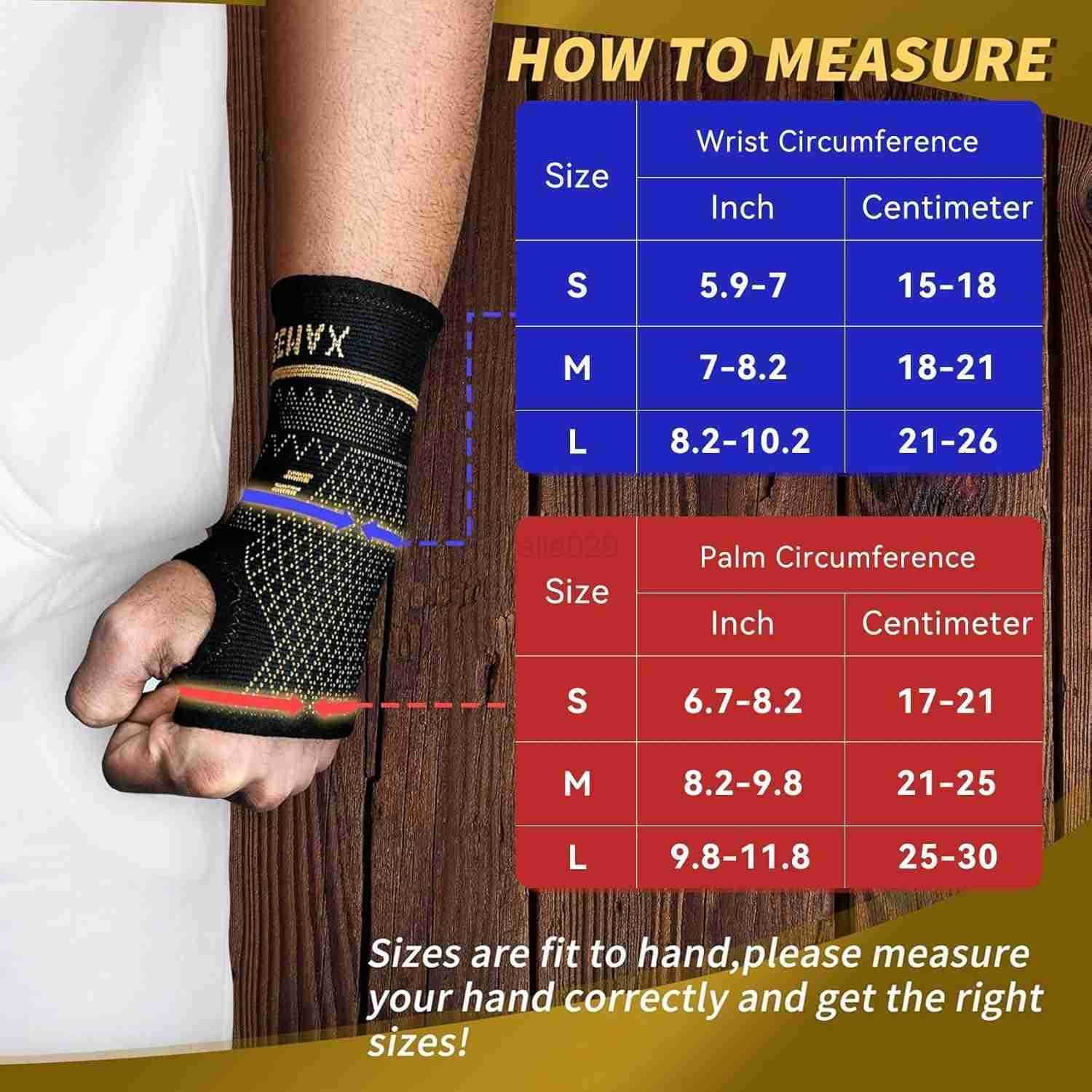 Copper Wrist Compression Sleeve 1 Pair Comfortable Hand Brace Support for Arthritis Tendonitis Sprains Workout Carpal Tunnel Left Right Women and Men 