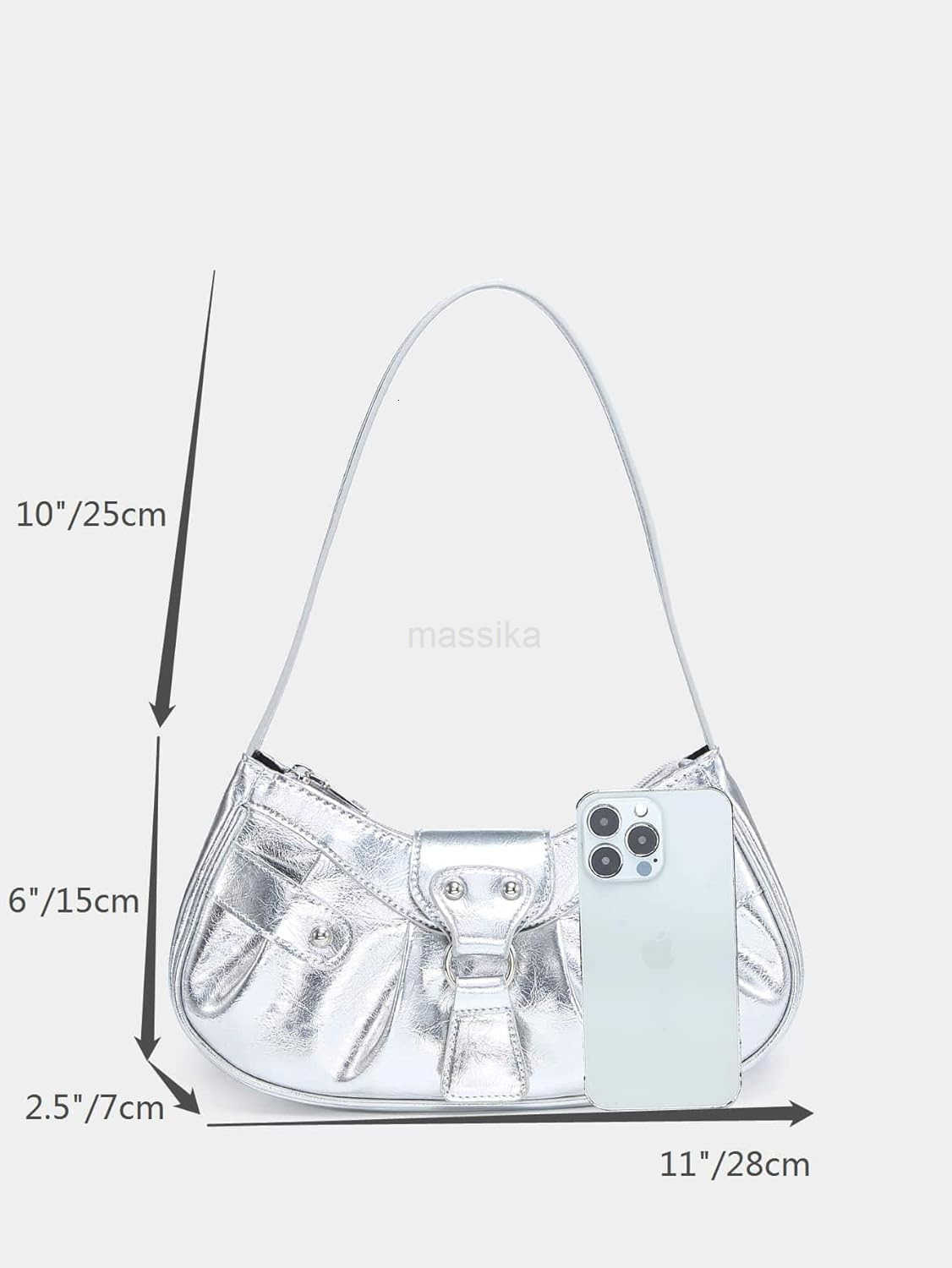 Womens Pleated Hobo Shoulder Bag PU Leather Clutch Handbag M250910