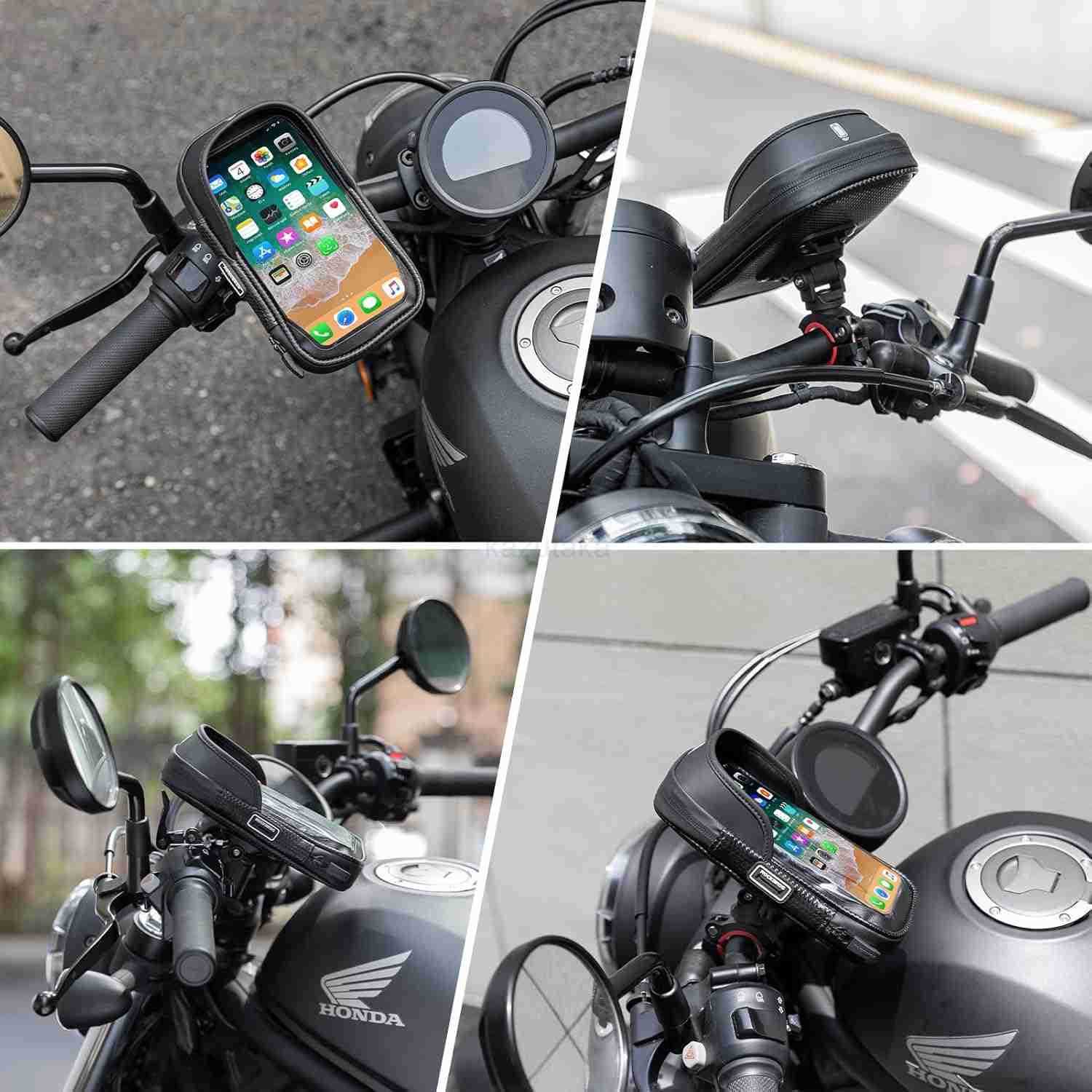 360 Rotatable Waterproof Phone Holder with Quick Release Touchscreen Storage Bag for Smartphones Under 7 Bicycle Accessories for Mountain Road Electri