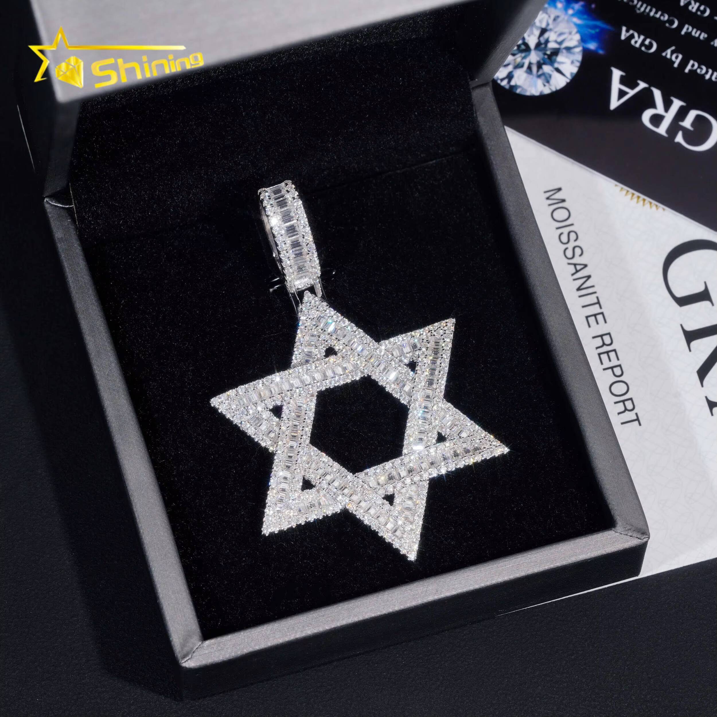 RTS Pass Diamond Tester GRA Certified Hip Hop Jewelry 925 Silver Iced Out VVS Custom Moissanite Pendant Star Pendant