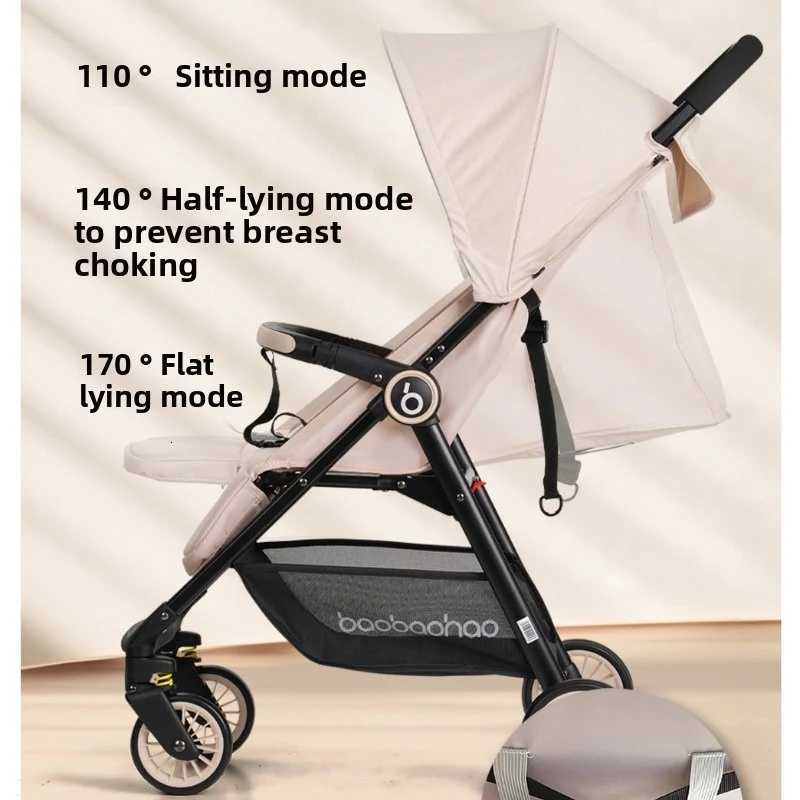 A5 High View Baby Stroller Lightweight Foldable Baby Stroller Can Sit or Lie Portable Pocket Baby Stroller W250910