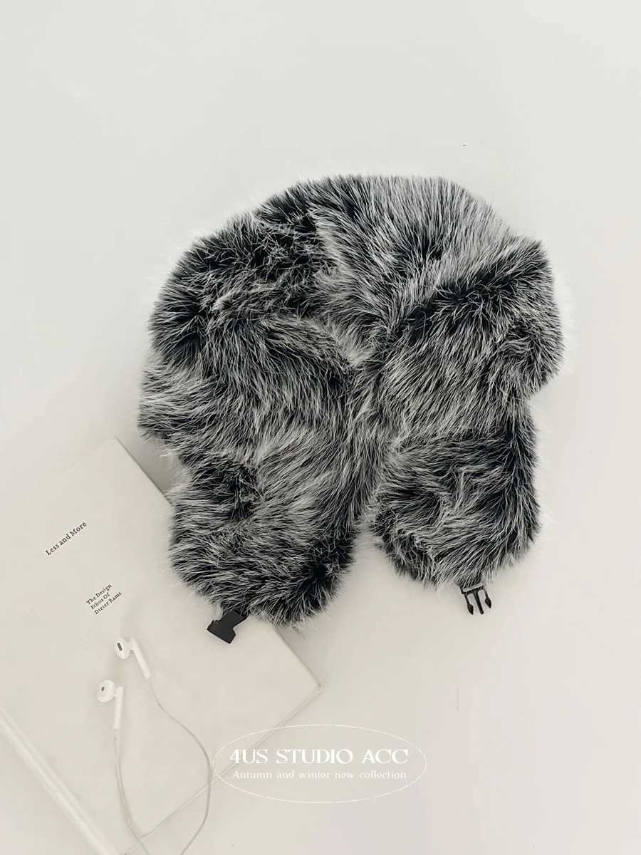 Plush Lei Feng hat womens autumn and winter thickened warm face small ear hat ski hatXJ250910