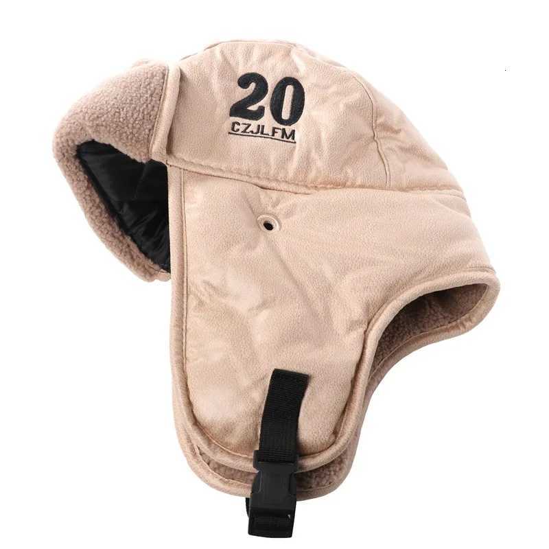 SupSin Men Winter Bomber Hat With Goggles Outdoor Motorcycle Windproof Warm Faux Fur Pilot Earfl Hat Leather Thermal UshankaXJ250910