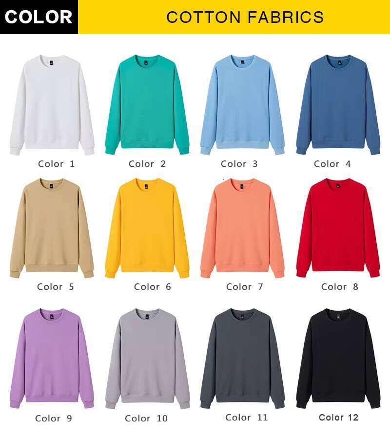 Men's with Puff Print, High-Quality Cotton Blank Pullover, Drop Shoulder Crew Neck Sweatshirt