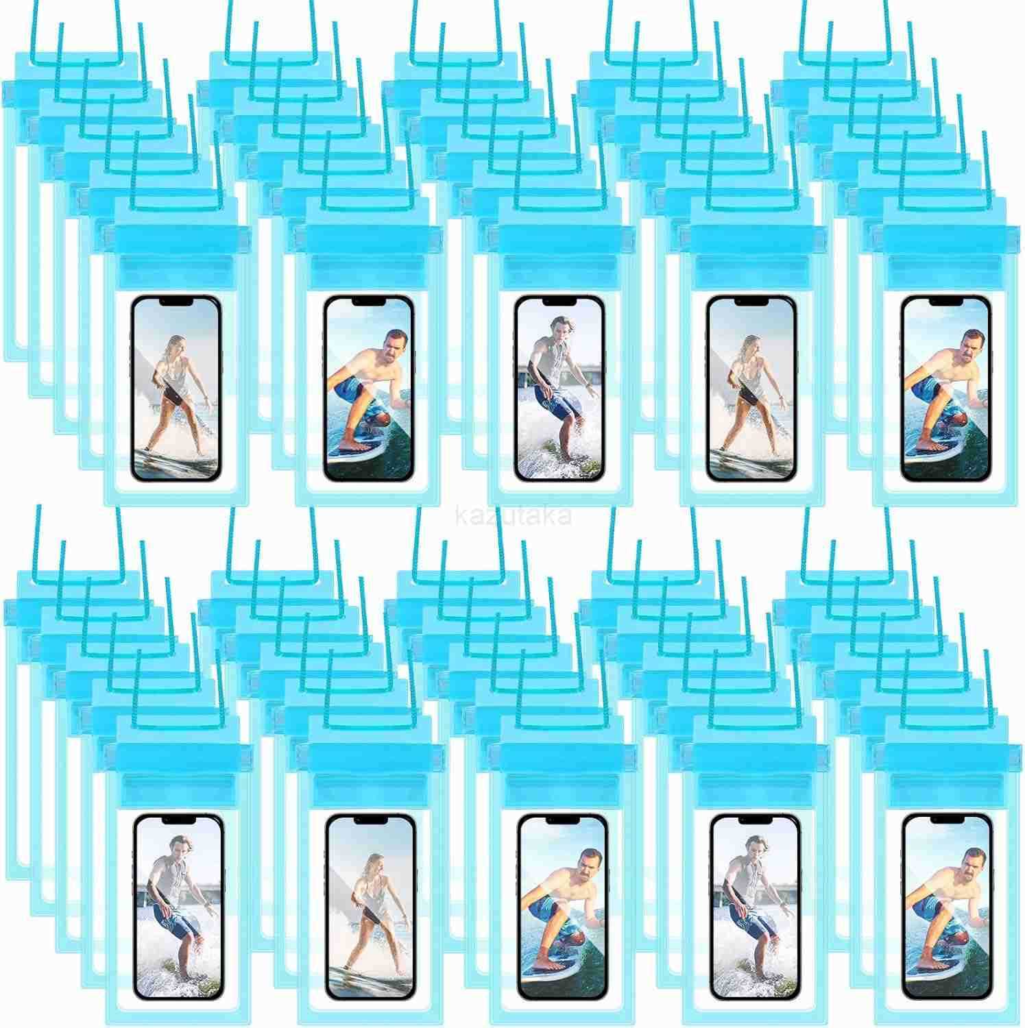 50 Pack Clear Waterproof Phone Pouch Universal Waterproof Phone Case Waterproof Pouch Dry Bag with Lanyard for Water Games ProtectWhite Z250910