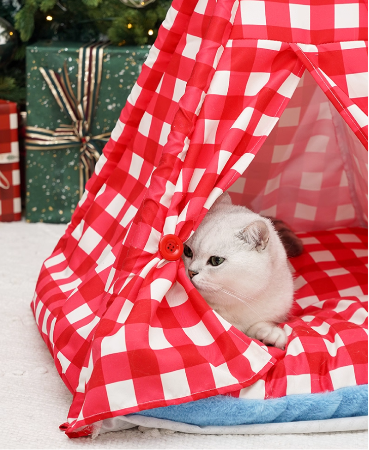 Cozy Semi-Covered Animal Den Easy Cleanup Design Suitable for Both Felines & Canines