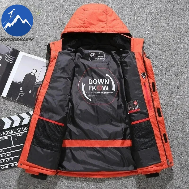 20 Degree Winter Men White Duck Down Jacket Thick Warm Snow Coat Male Hood Windbreaker Parkas Outerwear Sportswear Puffer 250910