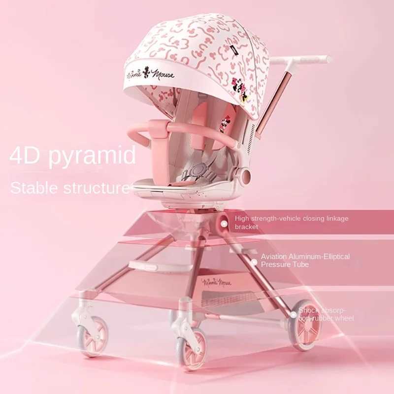 Pink Newborn Stroller can sit or lie down 06 years old Children Lightweight Folding Boardable Travel 360 Steering Stroller W250910