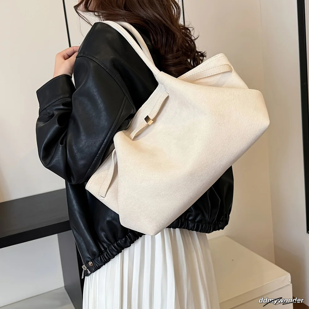 Autumn And Winter Deerskin Veet Underarm Womens Large Capacity Vintage Tote Bag Fashion All-Matching Female 250731 ddmywonder ddmywonder ddmywonder dd