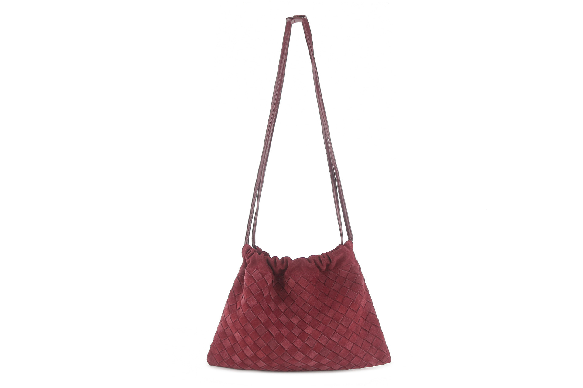 New suede woven handbag 2025 designer fashionable drawstring bag multifunctional large capacity shoulder bag
