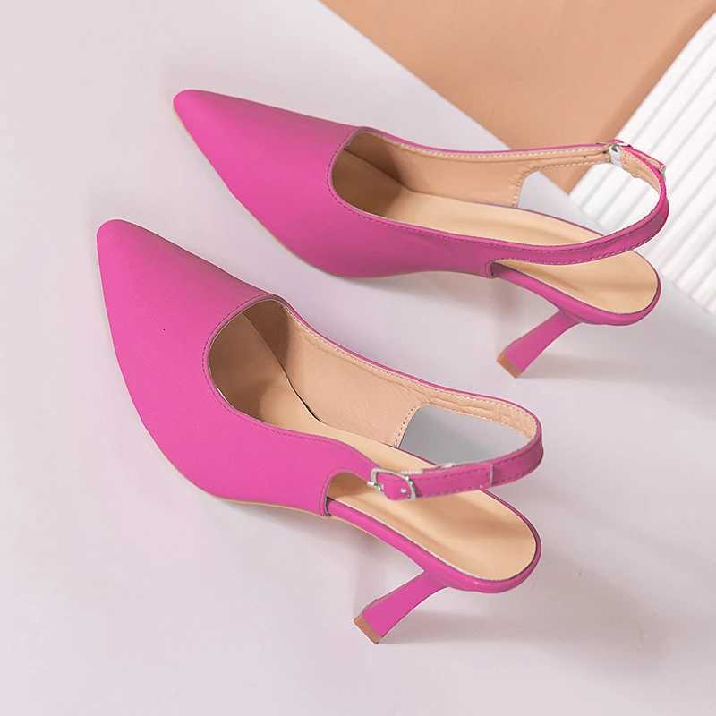 Sexy Womens Buckle Sandals High Heeled Womens Shoes Large Size 43 Fashion Womens Shoes Pointed Toe Fine Heeled Womens Shoes W250910