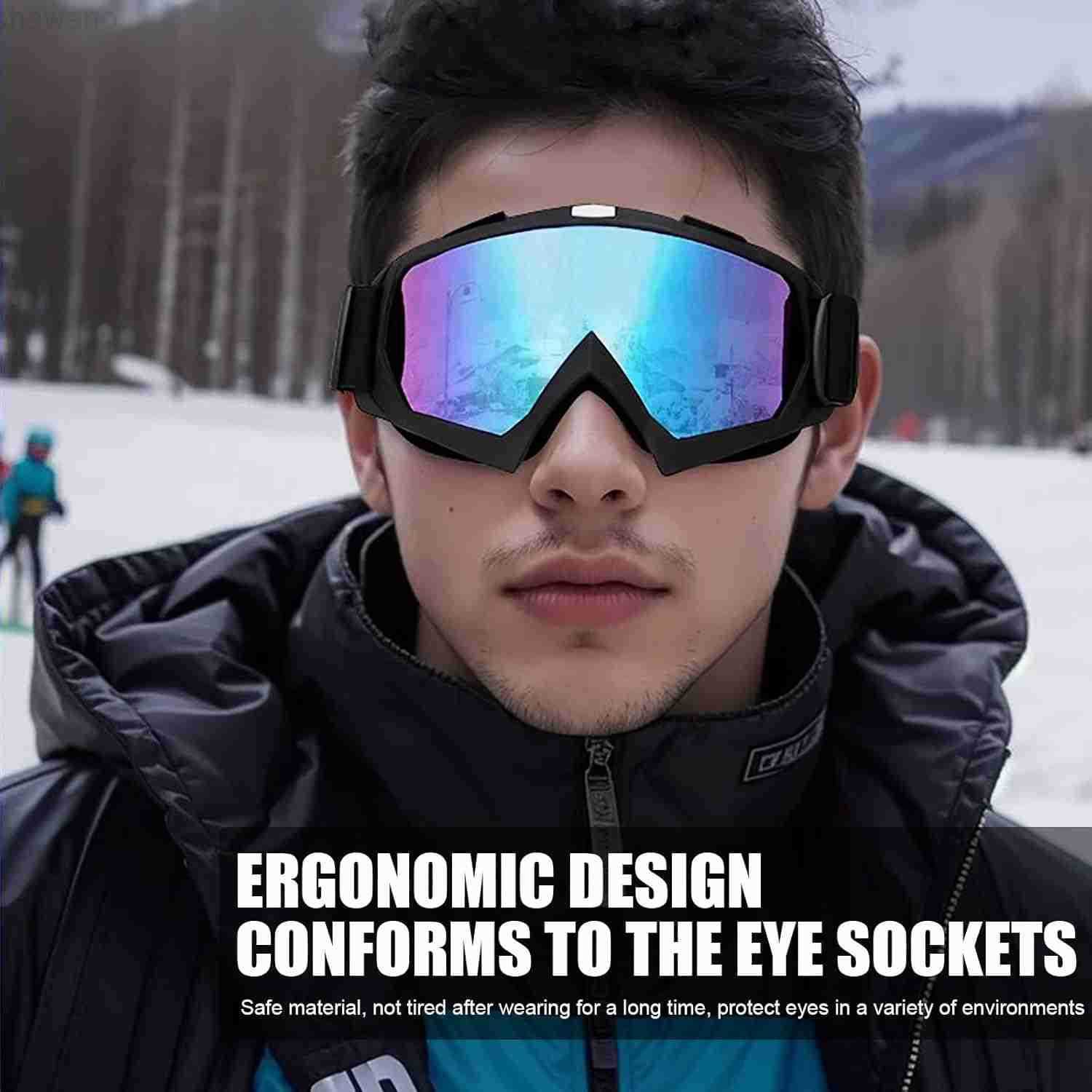 2Pcs Motocross Goggles with Neck Gaiter Dirt Bike ATV Racing Ski Motorcycle Goggles Cycling Glasses for Outdoor SportW250910