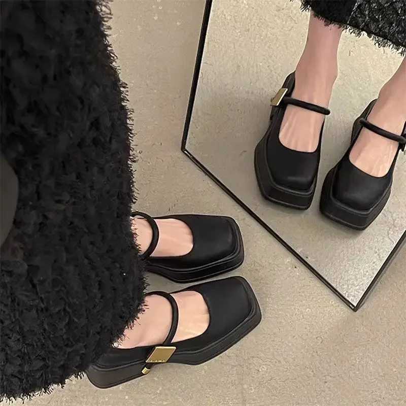 Woman Pumps Square Heels Casual Office Shoes for Women Stylish High Quality 2024 Trend Chic Point Vacation Summer Elegant W250910