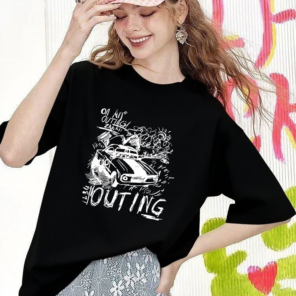Fashion Versatile Printed Short-Sleeve Top - High-Quality Heavyweight Pure Cotton Tee (260g) 202509101