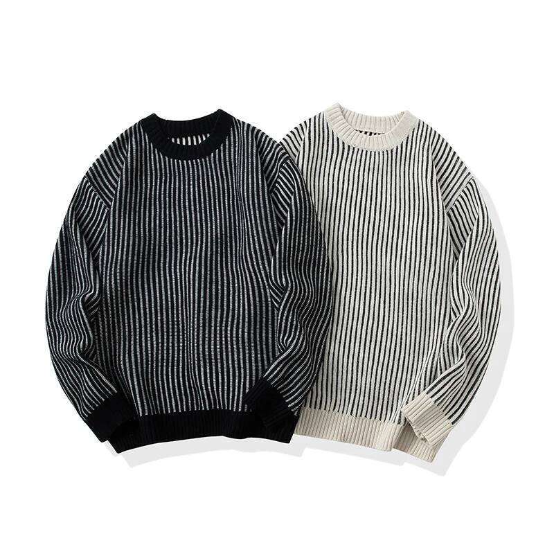 Designer Clothing 2025 Una Reta Autumn Winter New Men's Sweater Streetwear Vertical Stripe Knitted Pullover Casual Tops Long Sleeve Couple Sweate