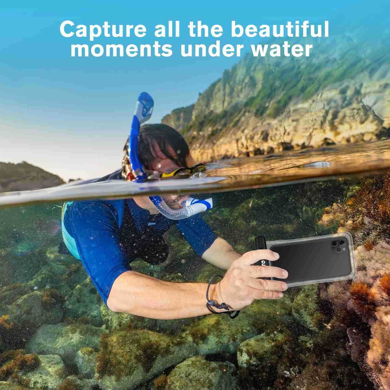 2 Pack Waterproof Phone Pouch Case Up to 7 IPX8 Underwater Phone Case Cellphone Dry Bag for iPhone 16 15 14 13 12 Pro Max Xs Max XR X 8 7 6S Plus SEGa