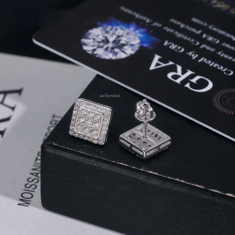 Hight Quality New Arrival Pass Tester GRA VVS Lab Dia Fully Iced Out Sier Jewelry Moissanite Stud Earrings