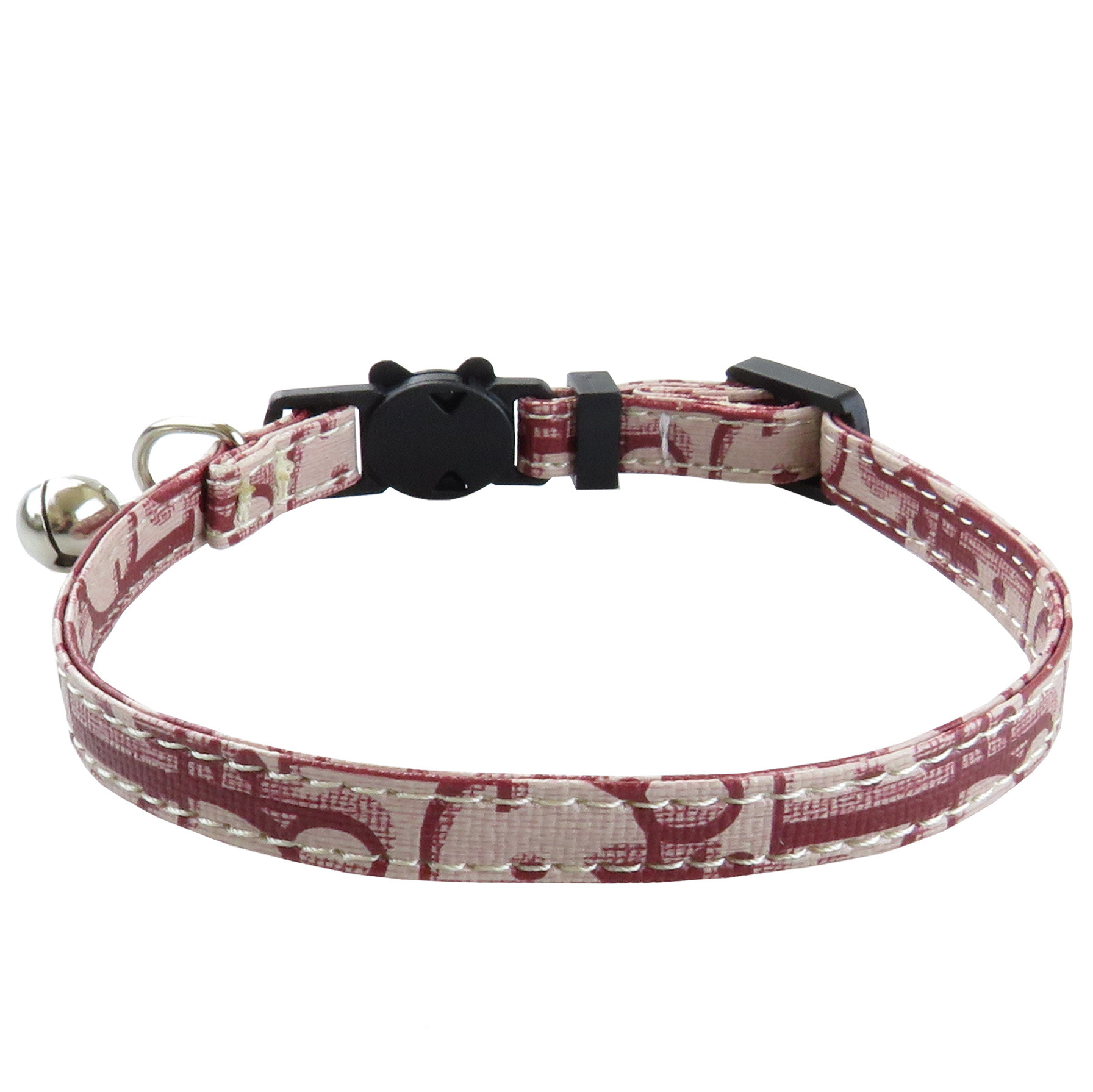 Cute Companion New Pet Old Bowknot Cat Collar PU Material with Bell