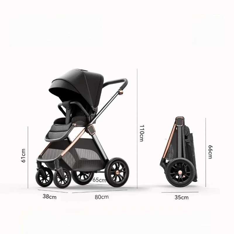 Newborn Baby Stroller High View Baby Stroller Can Sit or Lie Down Twoway Shock Absorption Foldable Portable Stroller W250910
