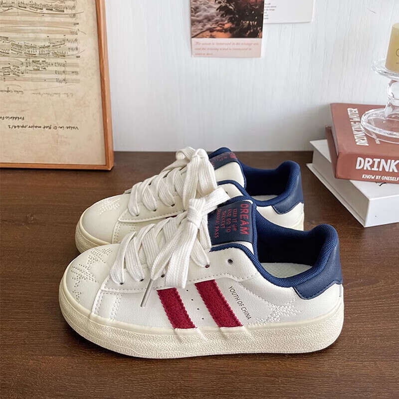 Women's Sneakers 2025 Spring New Niche Versatile Thick-Soled White Casual Sports Training Shoes