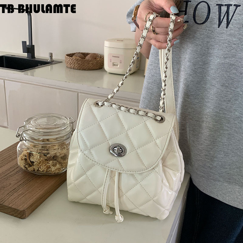 Free Shipping Designer Bag Chain Quilted Backpack Simple Women High-end 2025 New Summer Luxury Bag Korean Style PU Small Backpack For Going Out