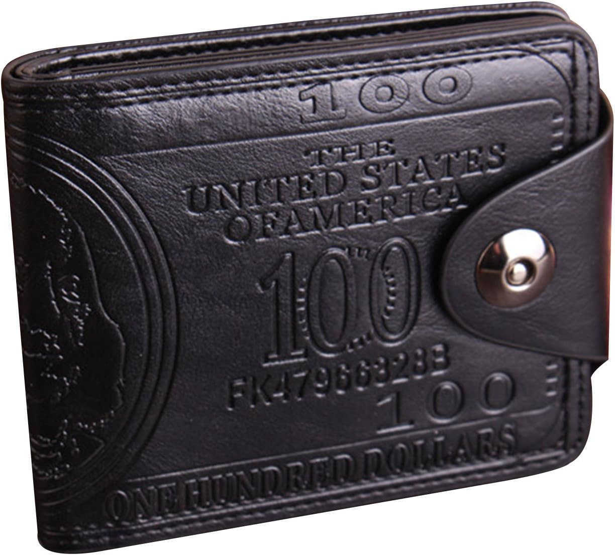 Men Us Dollar Bill Wallet Billfold Leather CARD Photo HolderZ250911