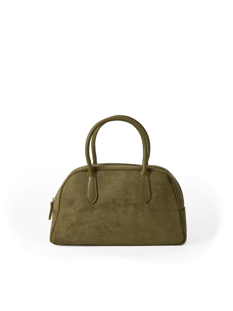 New autumn and winter niche design suede handbag textured versatile with a delicate feel suede bowling bag