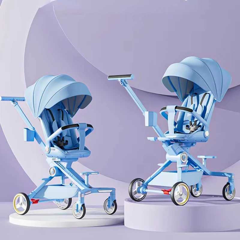 Baby stroller 0 to 3 years High view Shock absorption four wheels stroller folding Can sit or lie down lightweight baby stroller W250910