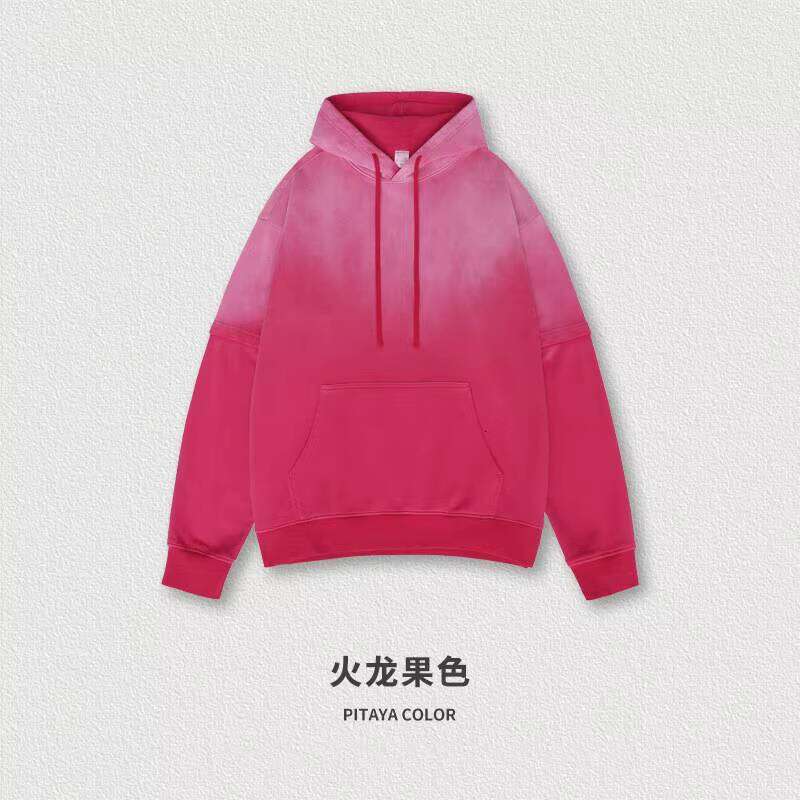 Logo High-Quality Terry Gradient Washed Oversized Hoodie