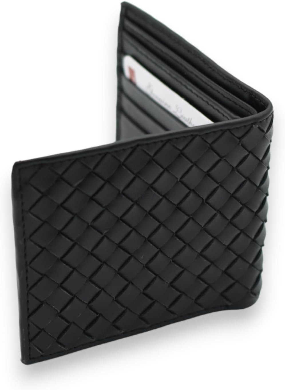 Leather Wallet Wallet for Men with Intrecciato CrissCross Design 8 Card SlotsRFID Blocking Expert Craftsmanship GiftWorthy Packaging BlackZ250910