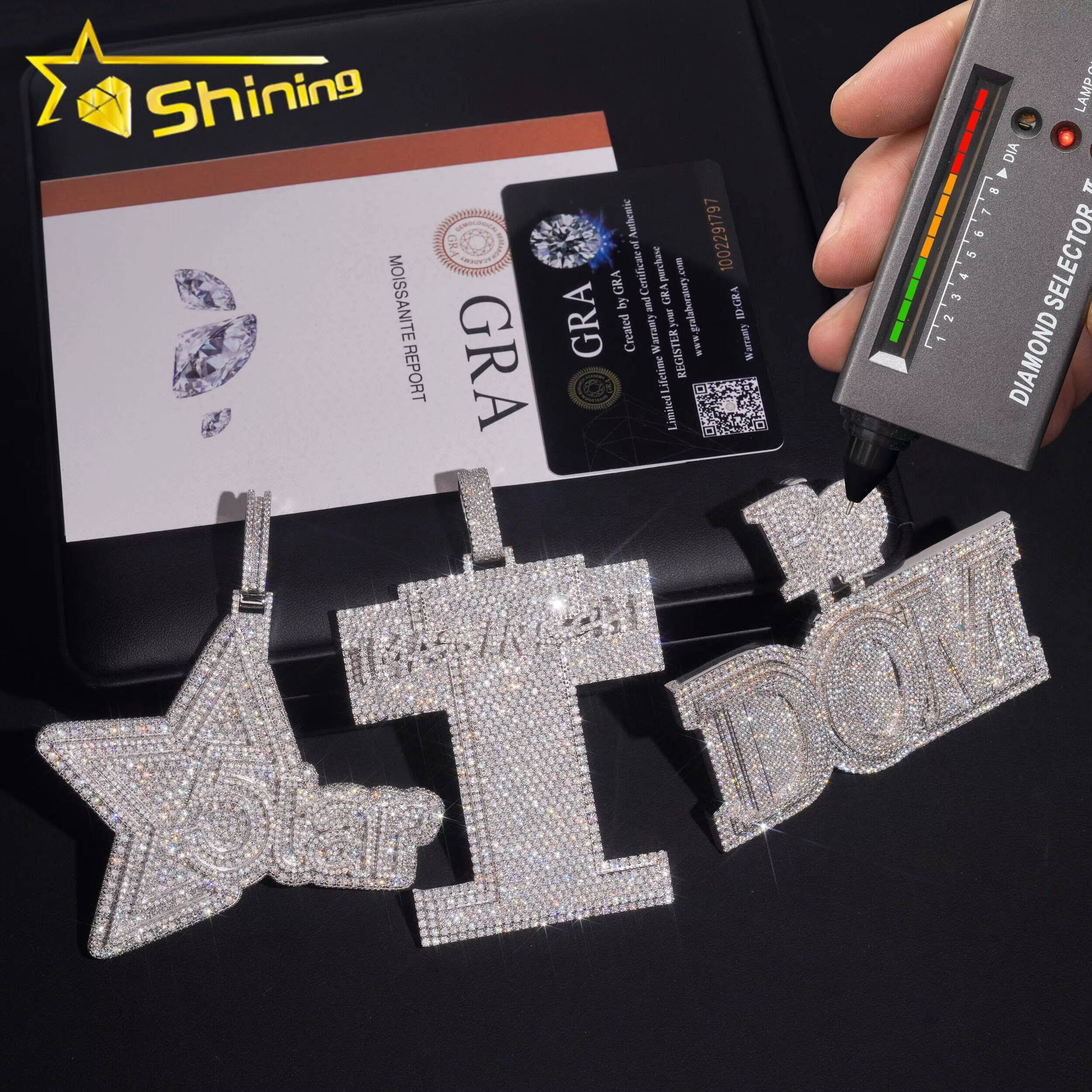 Pass Diamond Tester Fine Jewelry Custom Hand Made Charms Hip Hop Pendant Iced Out 925 Sterling Silver VVS Moissanite Pendant