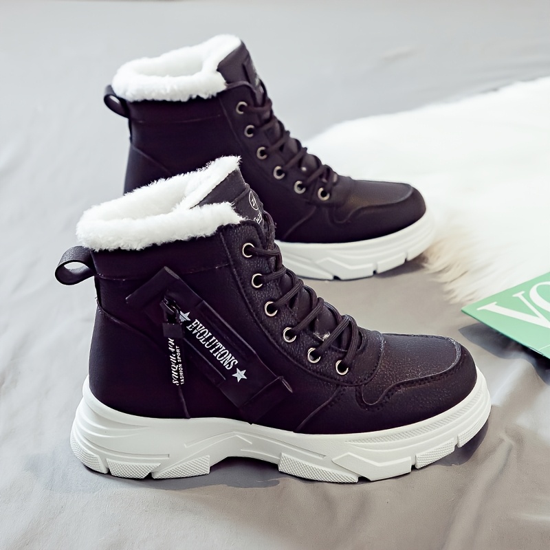 Popular Women's Snow Boots - 2025 New Winter Style Fleece-lined & Thickened Martin Boots, Waterproof & Anti-slip, Super Warm Cotton Shoes