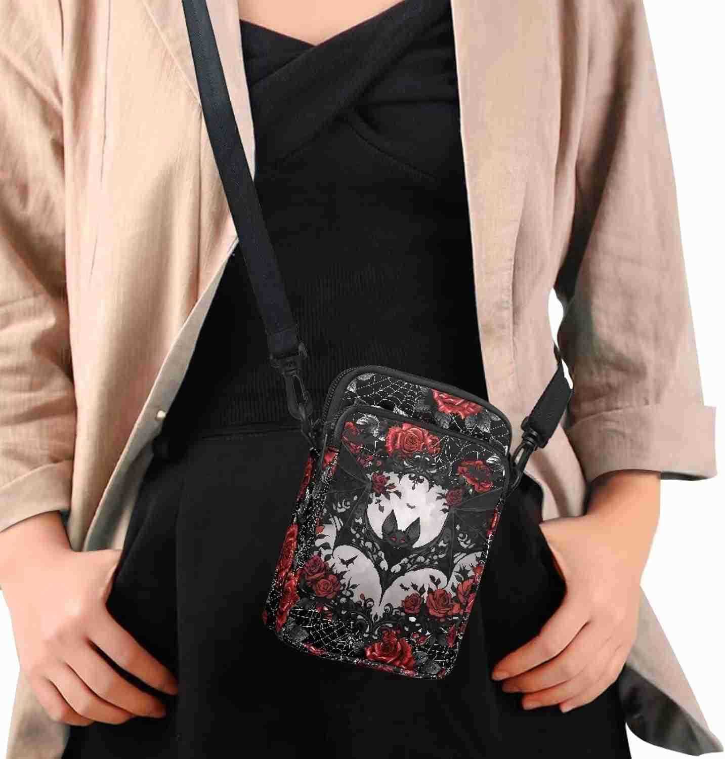 Small Crossbody Bag for Women Lightweight Cell Phone Purse Bloody Rose Shoulder Wallet with Zipper Pocket Z250910