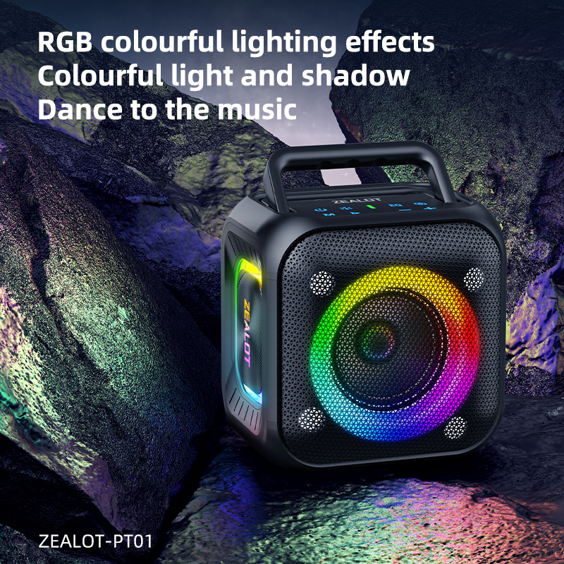 PT01 Home-Friendly Portable Bluetooth Speaker Crystal-Clear Vocals Easy Pairing USB Charging Ideal for Movie Nights Cooking Relaxing at Home.