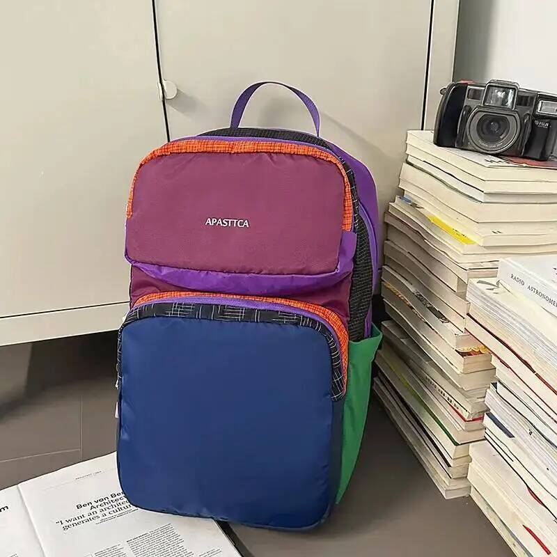 New Outdoor Travel Backpack Fashion Eco-friendly Patchwork Color-blocking Versatile Ultra-light Dopamine Shoulder Bags high-quality