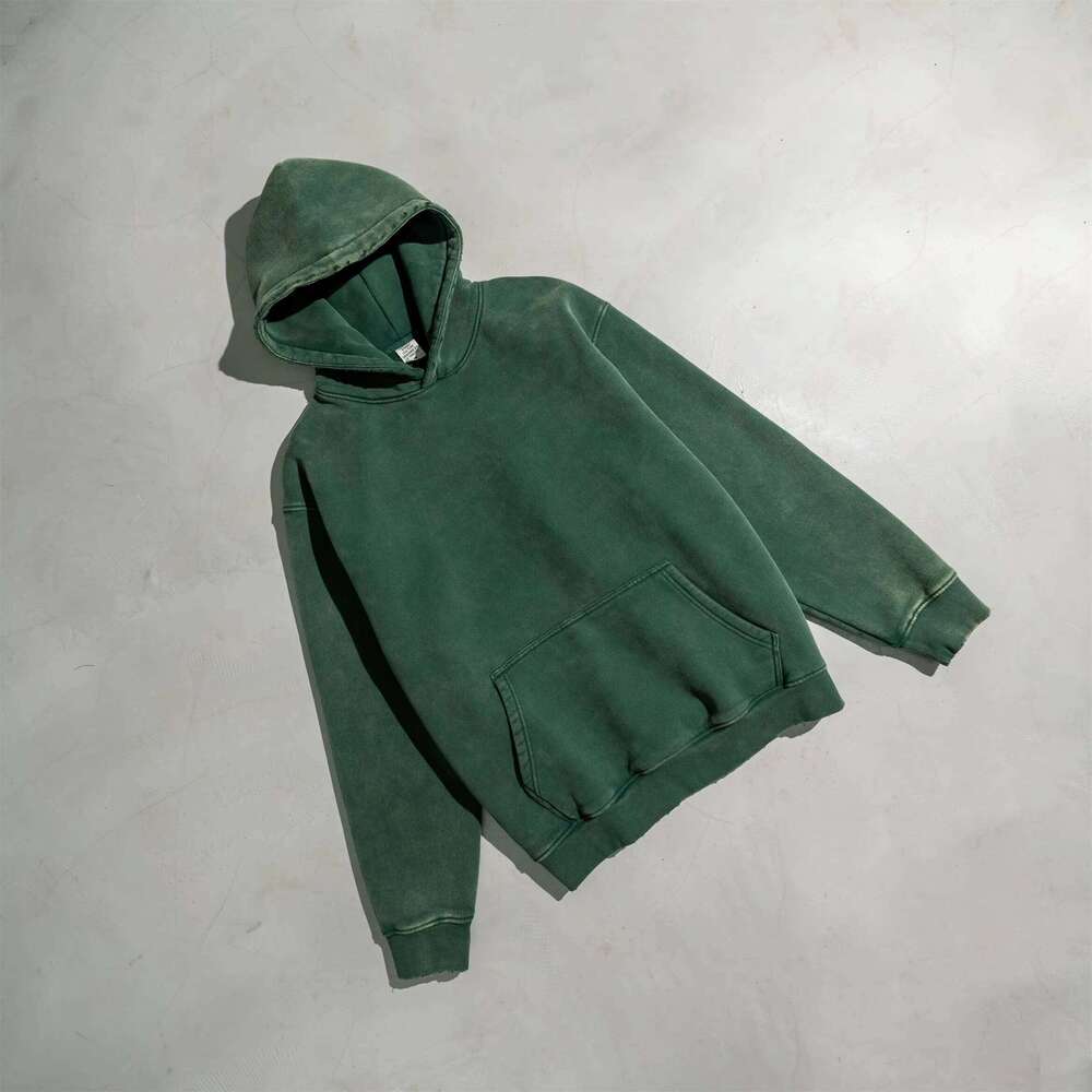Vantage Acid Wash Wool Warm Oversized Winter Style Unisex Hoodie Vest