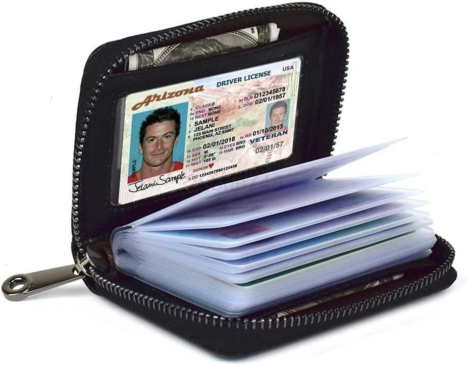 Card Holder for Women Men RFID Small Wallets CARD Case Money Organizers20 SlotsBlackZ250910