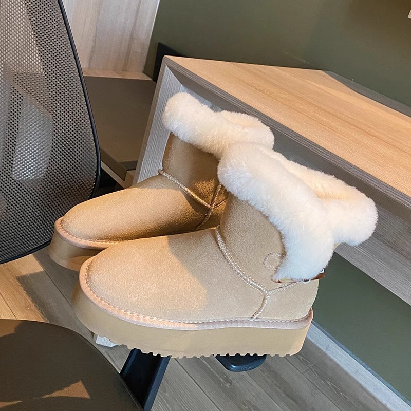 Free shipping Designer Boots Snow boots women in winter with plush thick sole for increased warmth fashionable cotton shoes