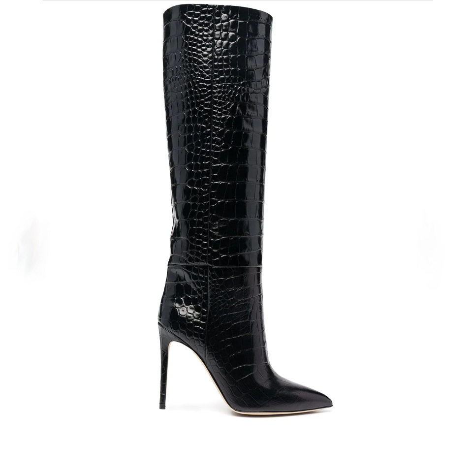 Chengdu Handmade Stone Texture Stiletto Knee Boots - Pointed Toe Riding Boots (10 Colors) Elegant Evening Dress Boots