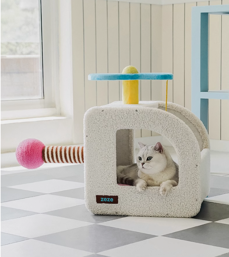 Stylish Airliner Style Kitty Shelter - Ergonomic Sleep Space Combining Durability & Cozy Cushioning