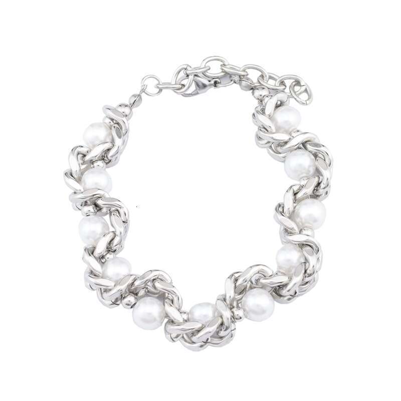 Heavy Craft Titanium Steel Wrapped Pearl Necklace Niche Light High-end Sense Neck Personalized Collarbone Chain Accessories Bracelet