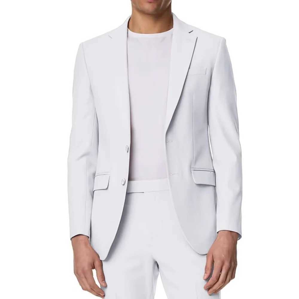 Slim Pink Men Suits Two Pieces Summer Fashion Notch Lapel Single Breasted Jacket Pants Outfits Business Causal Wedding Suits Set W250910