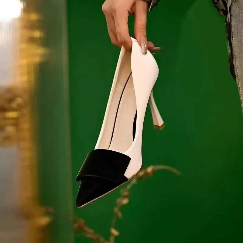 Brand Women Shoes 2024 Sexy Pointed Womens Pumps Comfort Shallow Thin High Heel Pumps Fashion Mixed Color Party Dress Lay Shoes W250910