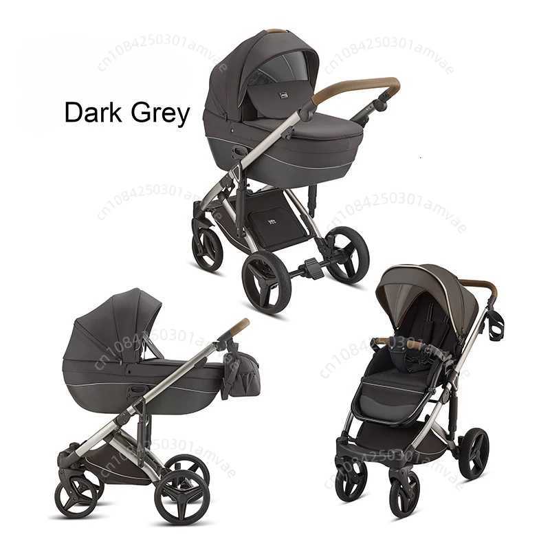 Deluxe Baby Stroller 2 in 1 High View Comfortable Baby Stroller Foldable Portable Travel Baby Carriage with Mother Bag W250910