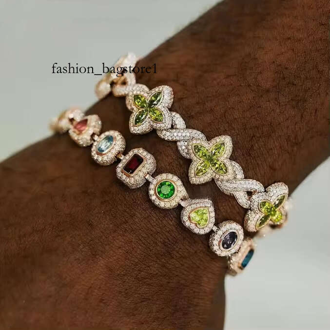 New Arrival Custom Rapper VVS Moissanite Infinity Bracelet Mens Sier Marquise Eye Four Leaf Clover Bracelets