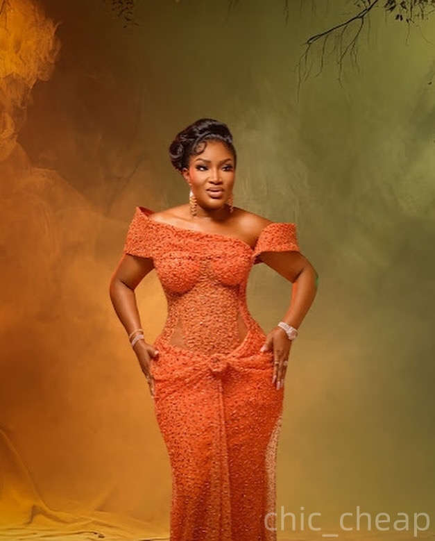 Orange Mermaid Prom Dresses 2025 Off Shoulder Sequined Evening Formal Party Second Birthday Engagement Gowns Plus Size Dress For Special Occasions